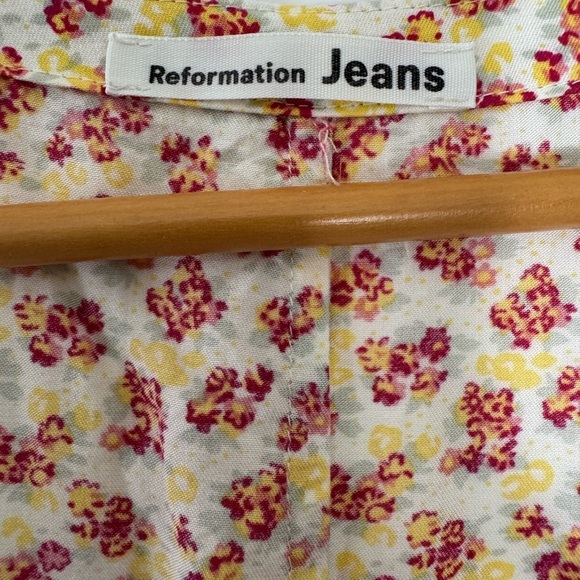 Reformation Floral Midi Dress in Cream and Pink - Picture 9 of 10